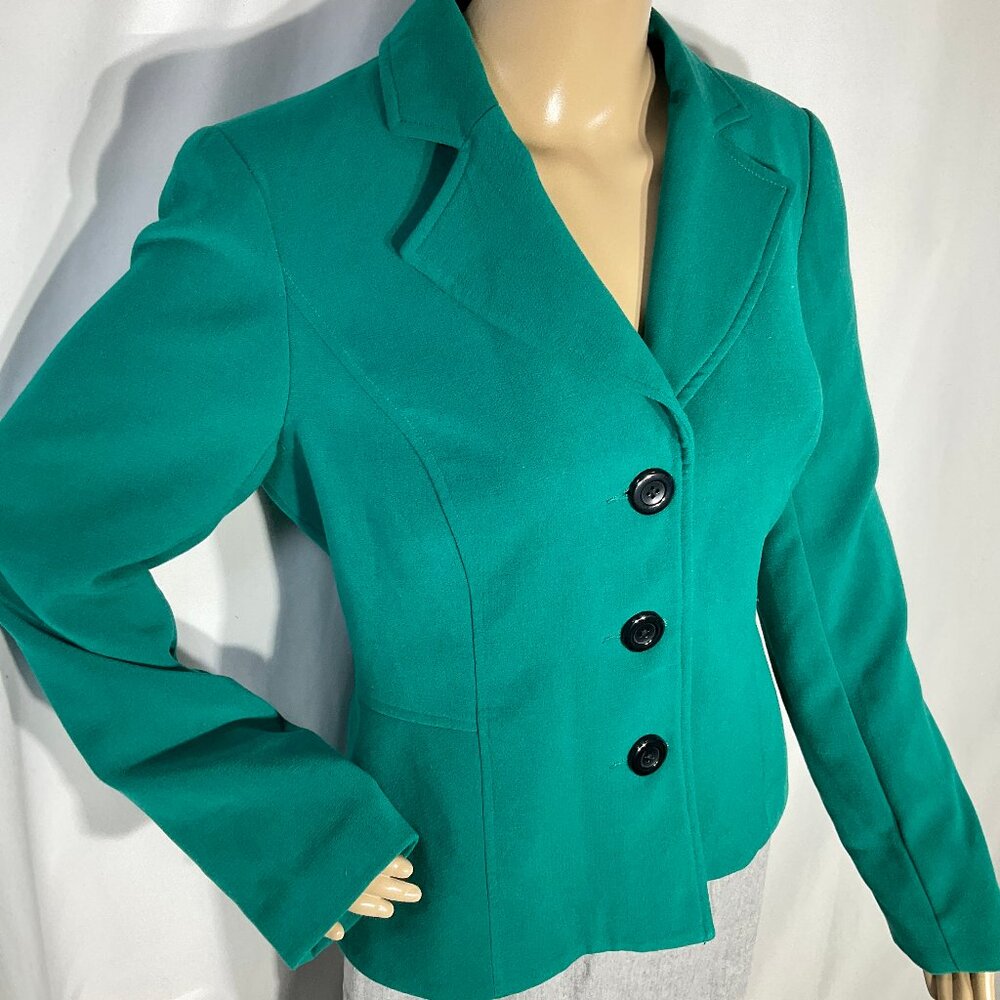 Kim Rogers Sz 12 Blazer Teal Green Lined Office